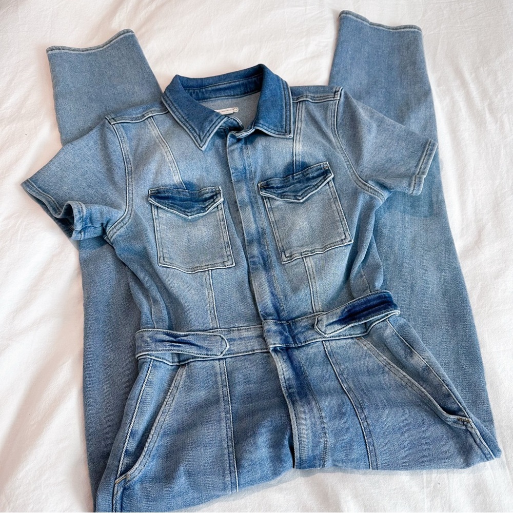 Good America Denim Jumpsuit Blue Flattering - Picture 2 of 8